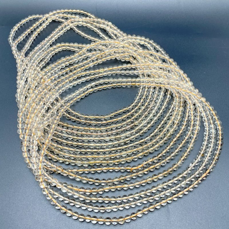 15 Pieces 6mm Rutile Quartz Beads 3-Loop Bracelet/Necklace For DIY - Image 8