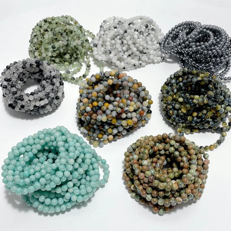 6mm Tiger Eye Amazonite Moonstone Hawk's Eye Bracelet Wholesale