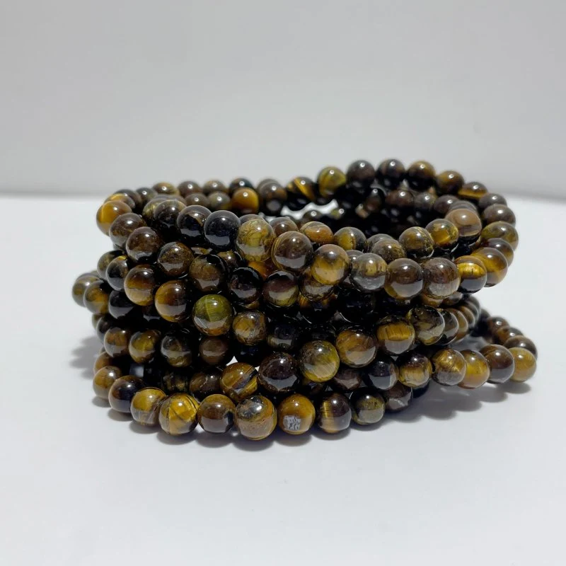 6mm Unakite Yellow Tiger Eye Red Jasper Moss Agate Blue Aventurine Bracelet Wholesale - Image 2