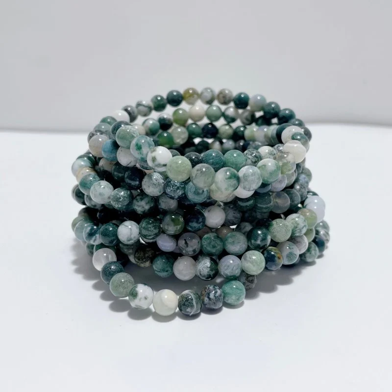 6mm Unakite Yellow Tiger Eye Red Jasper Moss Agate Blue Aventurine Bracelet Wholesale - Image 3