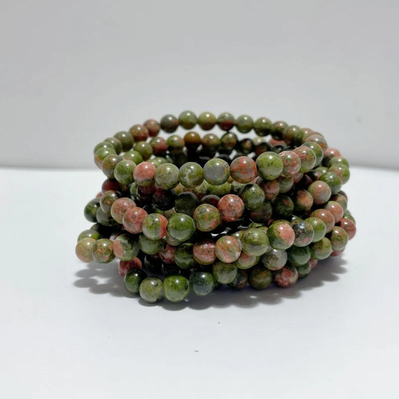 6mm Unakite Yellow Tiger Eye Red Jasper Moss Agate Blue Aventurine Bracelet Wholesale - Image 7