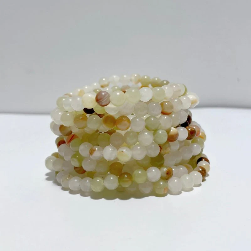 6mm Unakite Yellow Tiger Eye Red Jasper Moss Agate Blue Aventurine Bracelet Wholesale - Image 9