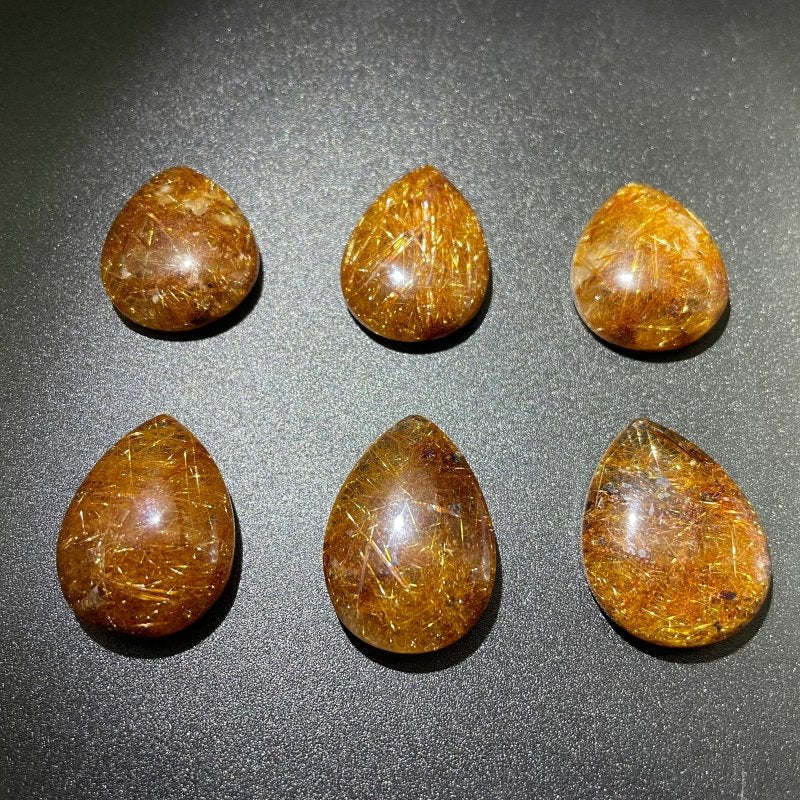 6pcs Lot High Quality Rutile Teardrop Pendant Jewelry Making - Image 2