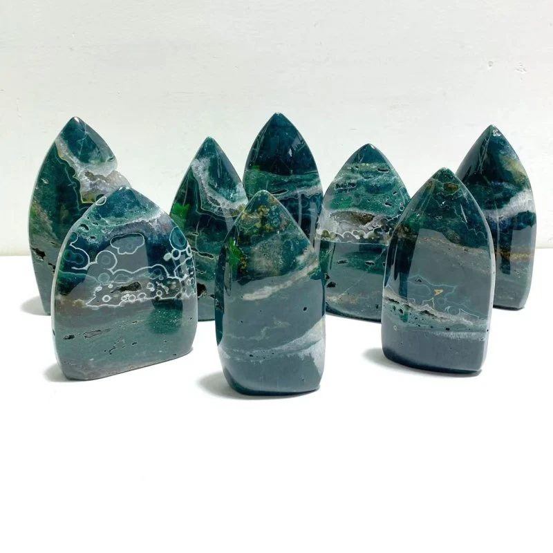 8 Pieces Green 6th Vein Ocean Jasper Arrow Head Shape Home Decor