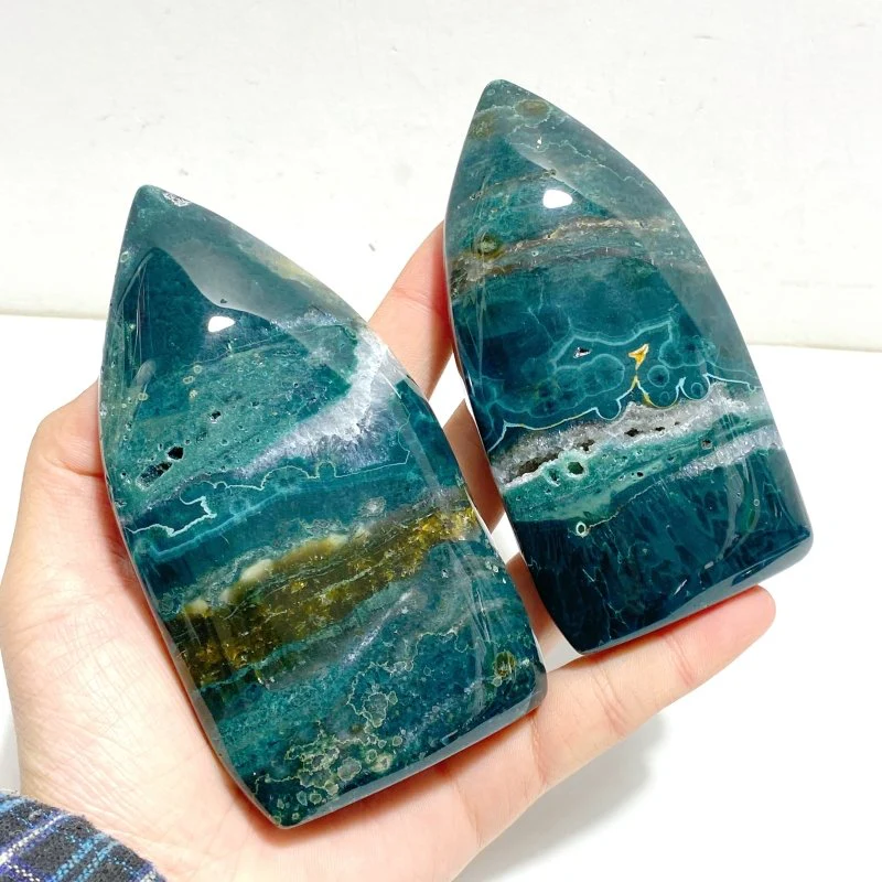 8 Pieces Green 6th Vein Ocean Jasper Arrow Head Shape Home Decor - Image 2