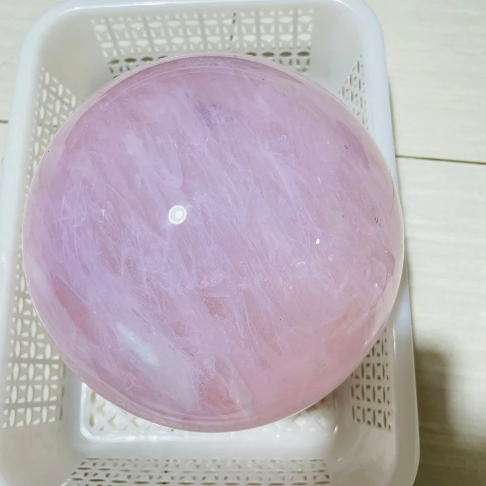 7.2in Pink Smelted Quartz Sphere - Image 2