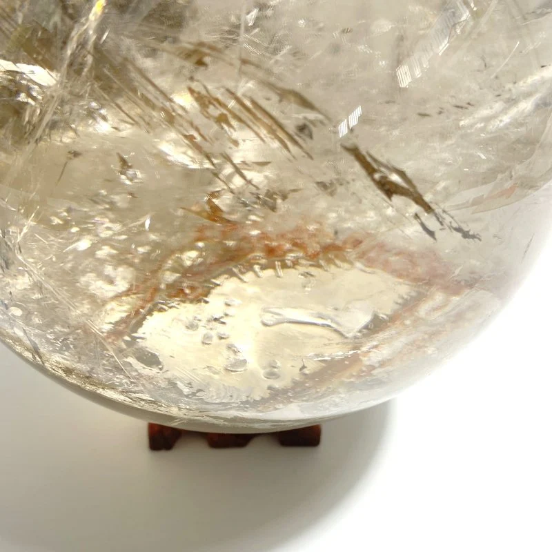 5.3Inch Large Clear Quartz With Big Rainbow Sphere - Image 3