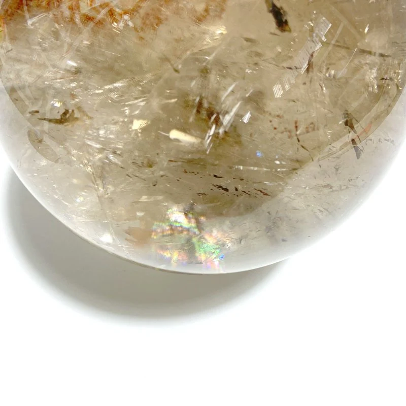 5.3Inch Large Clear Quartz With Big Rainbow Sphere - Image 4