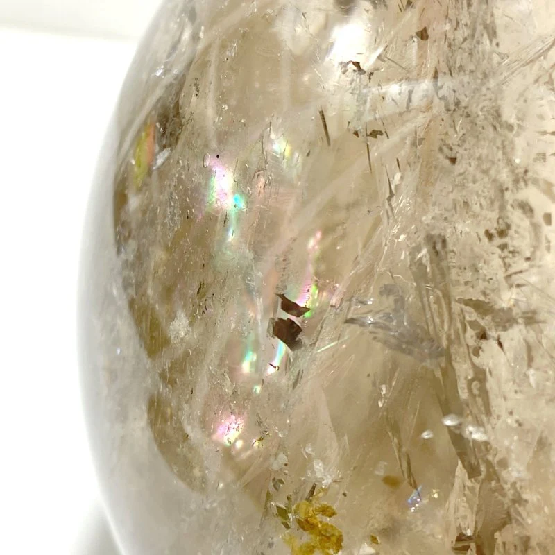 5.3Inch Large Clear Quartz With Big Rainbow Sphere - Image 5