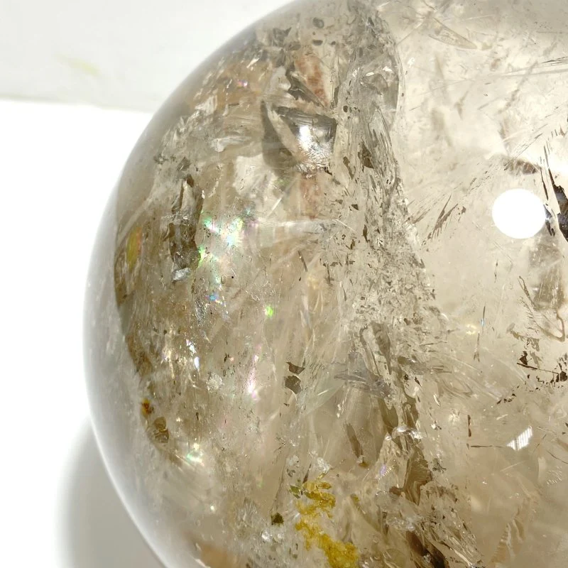 5.3Inch Large Clear Quartz With Big Rainbow Sphere - Image 6