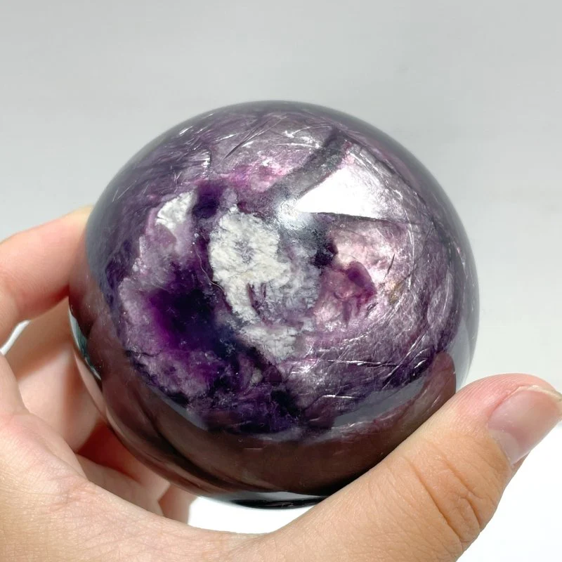 2 Pieces High Quality Spark Lepidolite Spheres - Image 4