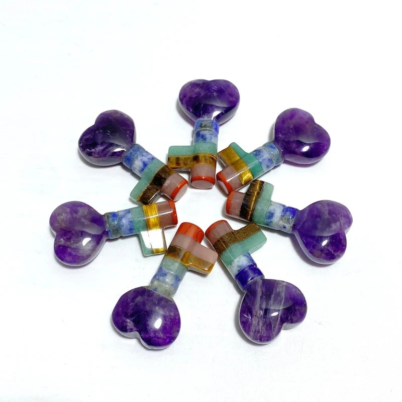 7 Chakra Heart Key Shape Wholesale