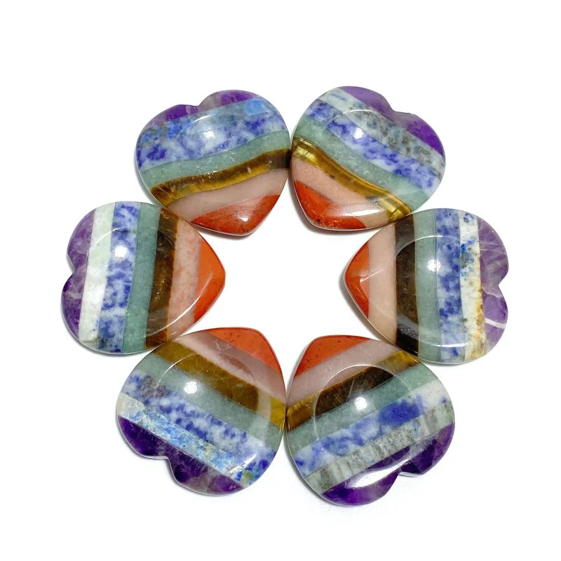 7 Chakra Heart Worry Stone Wholesale