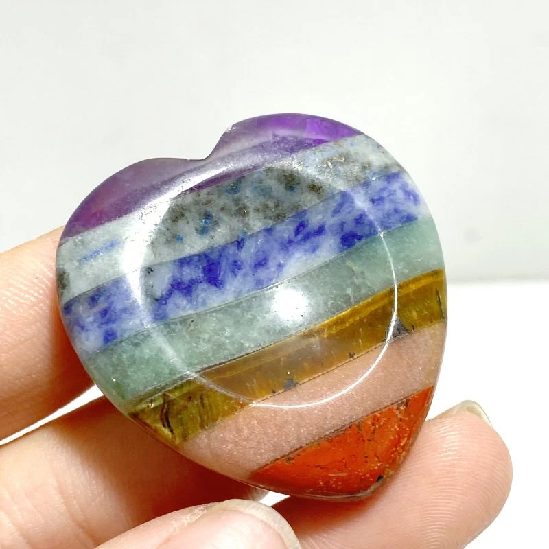 7 Chakra Heart Worry Stone Wholesale - Image 2