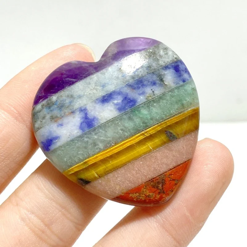 7 Chakra Heart Worry Stone Wholesale - Image 5