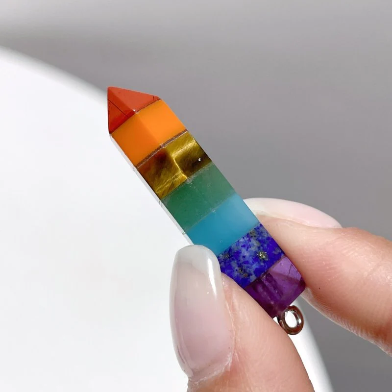 7 Chakra Mini Point Crystal Pendant Wholesale - Image 2