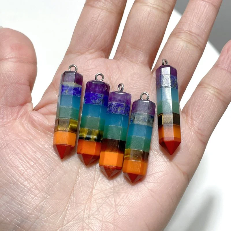 7 Chakra Mini Point Crystal Pendant Wholesale - Image 3