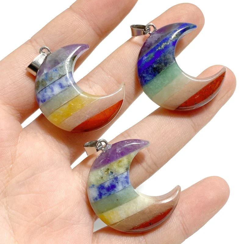 7 Chakra Moon Pendants Wholesale - Image 4