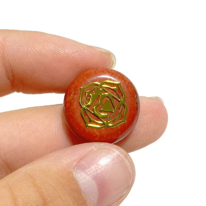 7 Chakra Natural Round Healing Stone Carved Wholesale (plastic patch) - Image 3