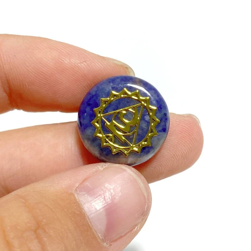 7 Chakra Natural Round Healing Stone Carved Wholesale (plastic patch) - Image 4