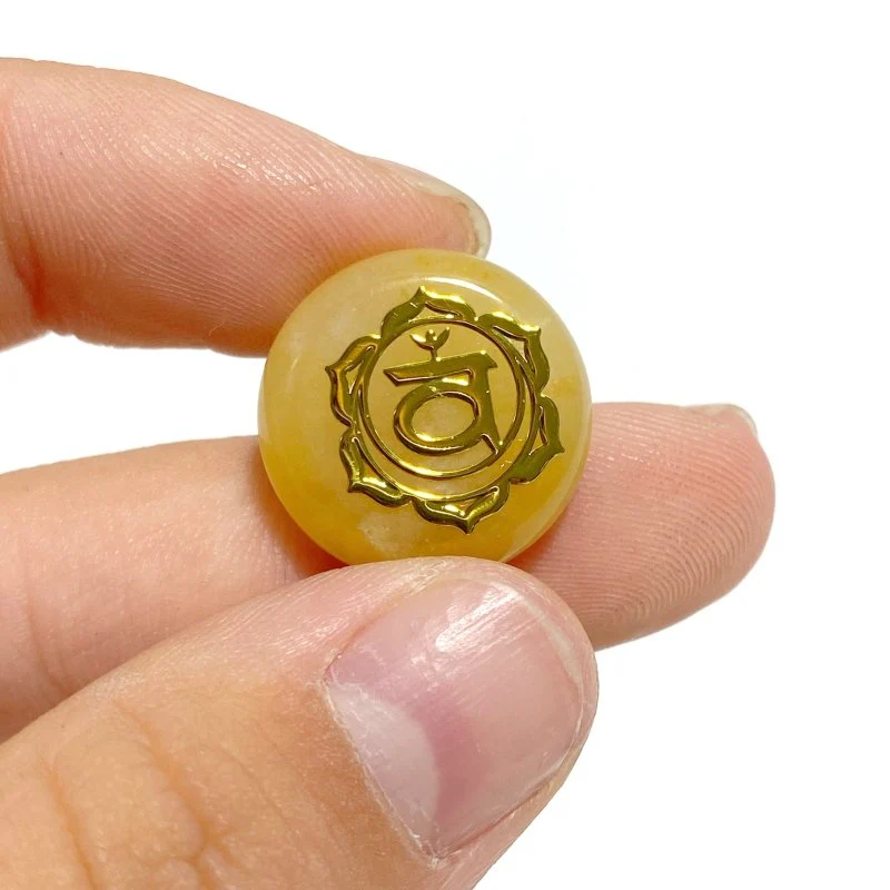 7 Chakra Natural Round Healing Stone Carved Wholesale (plastic patch) - Image 5