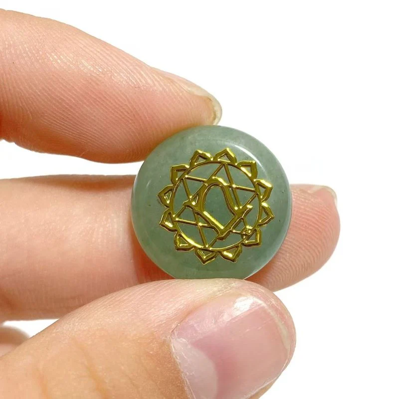7 Chakra Natural Round Healing Stone Carved Wholesale (plastic patch) - Image 6