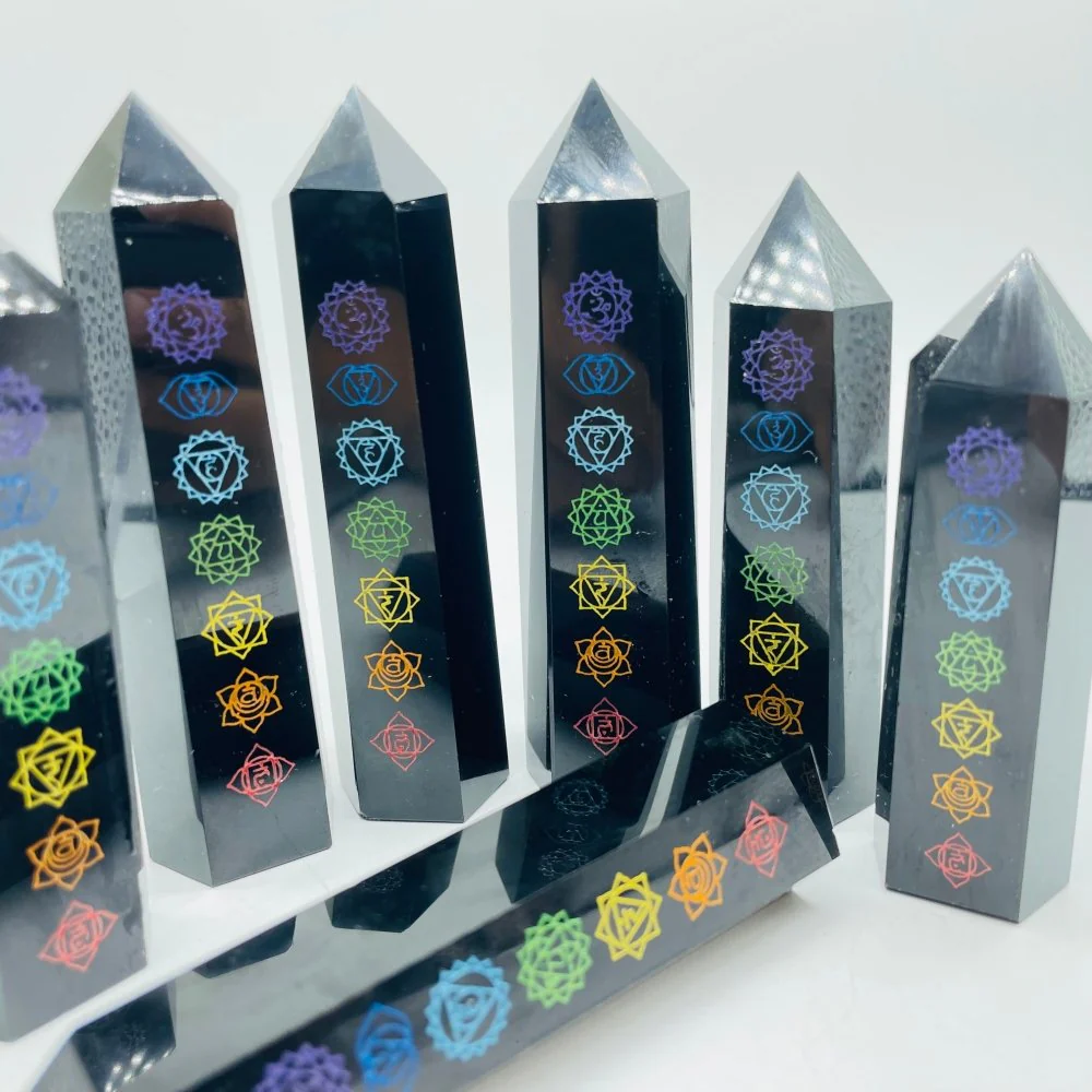 7 Chakras Obsidian Tower Points Crystal Wholesale - Image 3