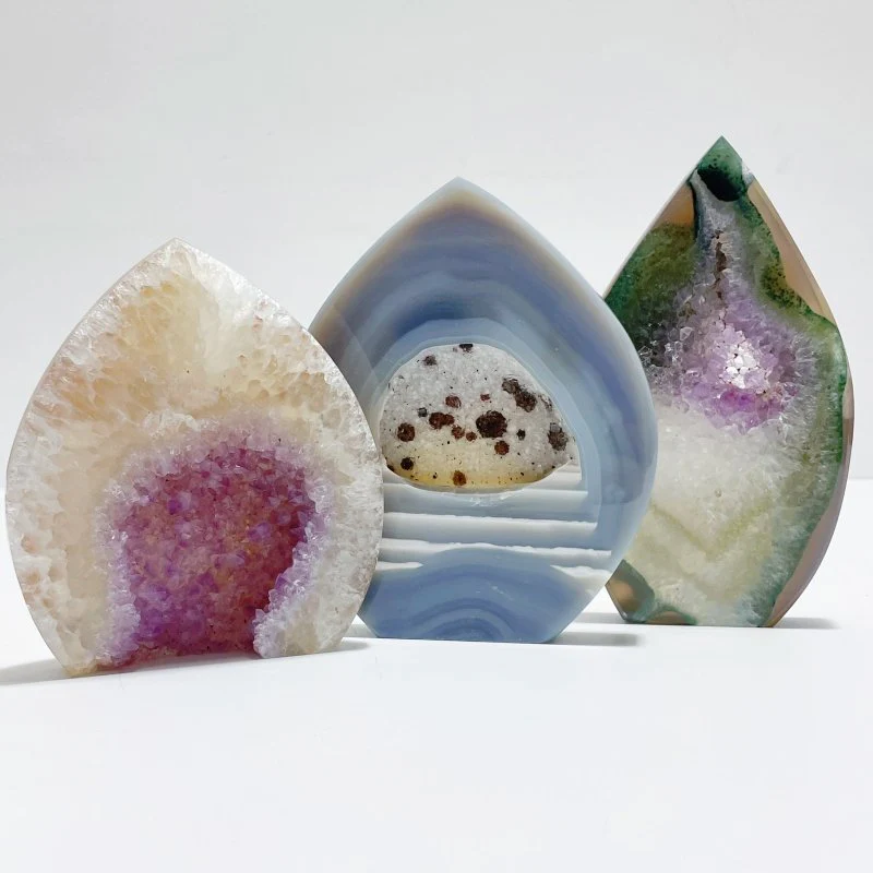 7 Pieces Beautiful Large Geode Druzy Agate Arrow Head Shape - Image 3