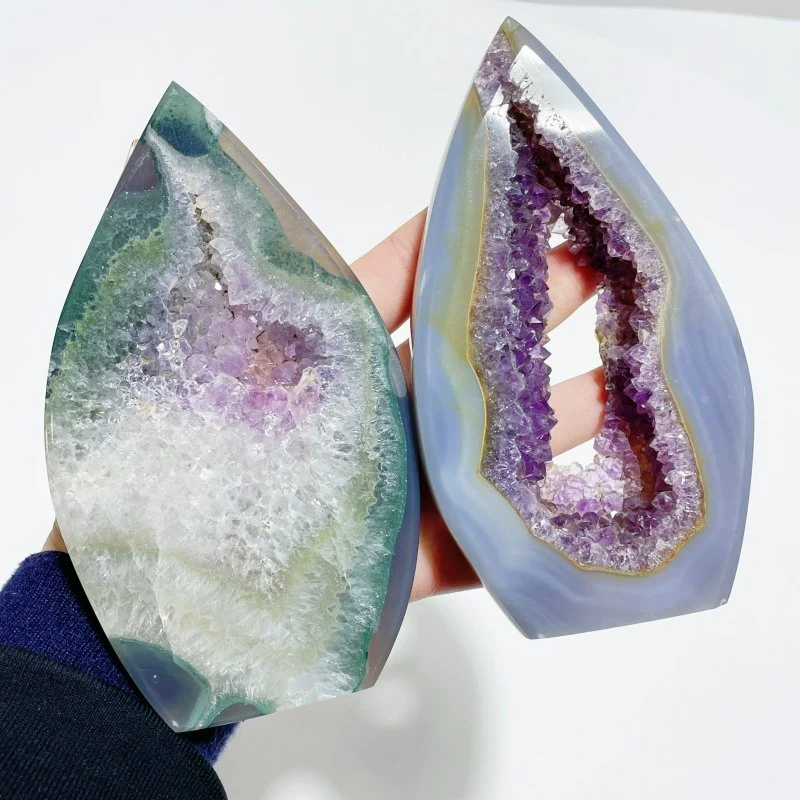 7 Pieces Beautiful Large Geode Druzy Agate Arrow Head Shape - Image 5