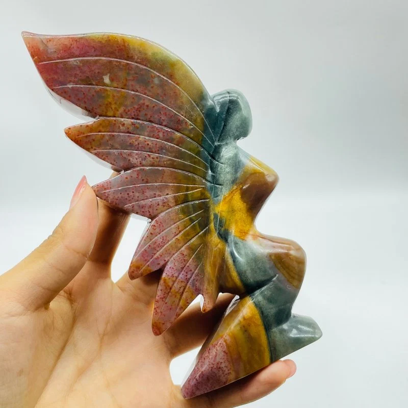 7 Pieces Beautiful Ocean Jasper Butterfly Fairy Carving - Image 6