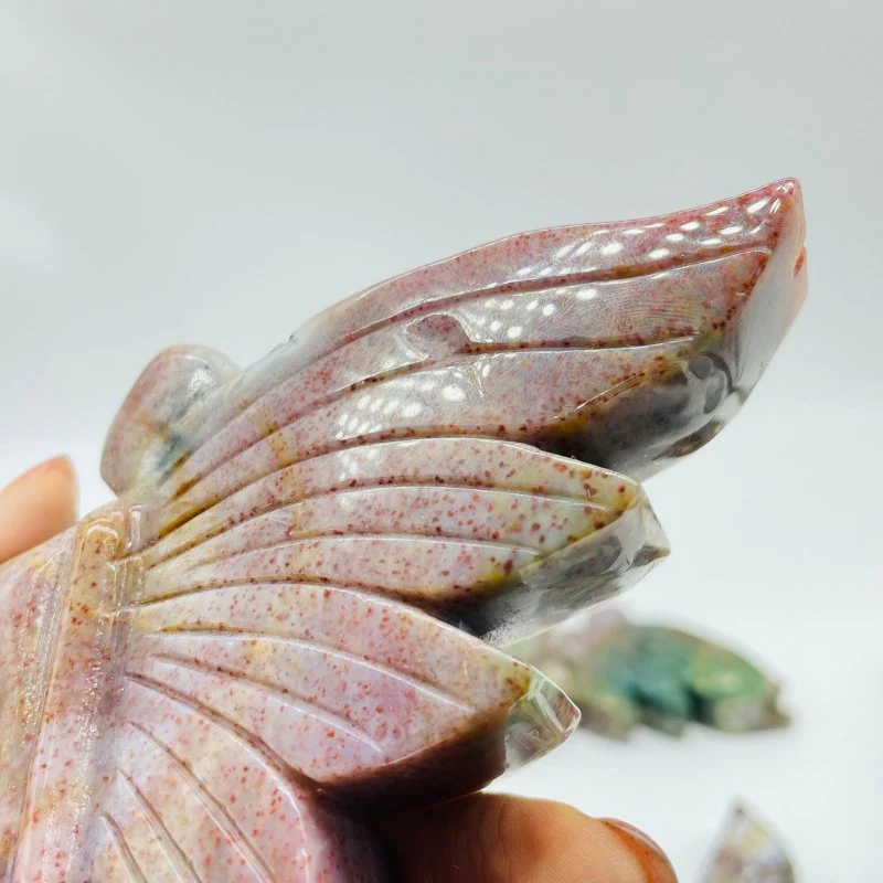 7 Pieces Beautiful Ocean Jasper Butterfly Fairy Carving - Image 9
