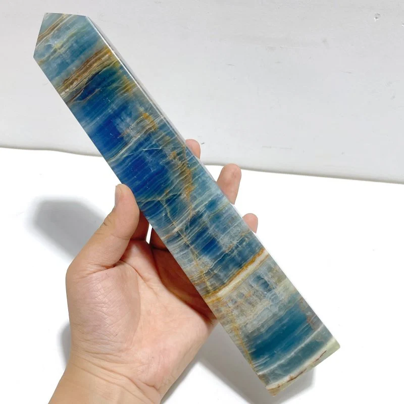 7 Pieces High Quality Blue Onyx Four-sided Tower Point - Image 2