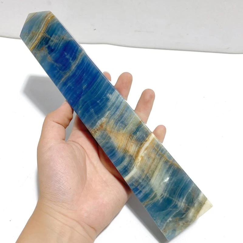 7 Pieces High Quality Blue Onyx Four-sided Tower Point - Image 3