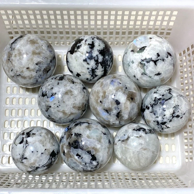 9 Pieces Large Moonstone Sphere Ball - Image 4