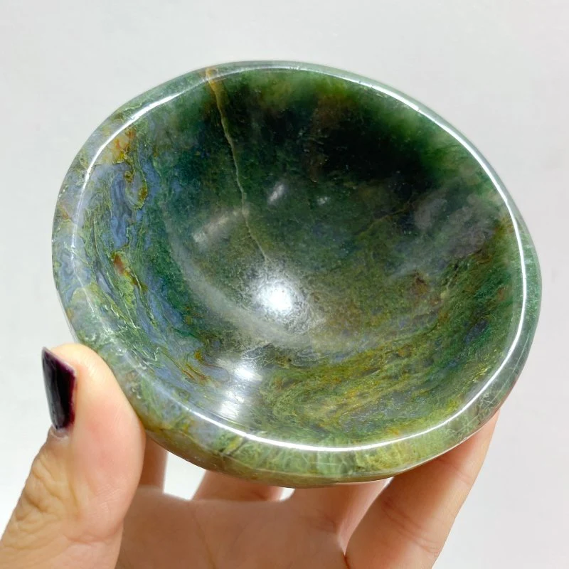 7 Pieces Moss Agate Bowl Carving - Image 3
