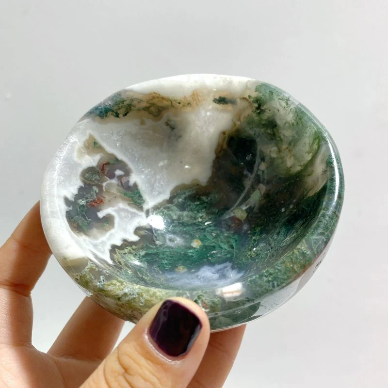 7 Pieces Moss Agate Bowl Carving - Image 4