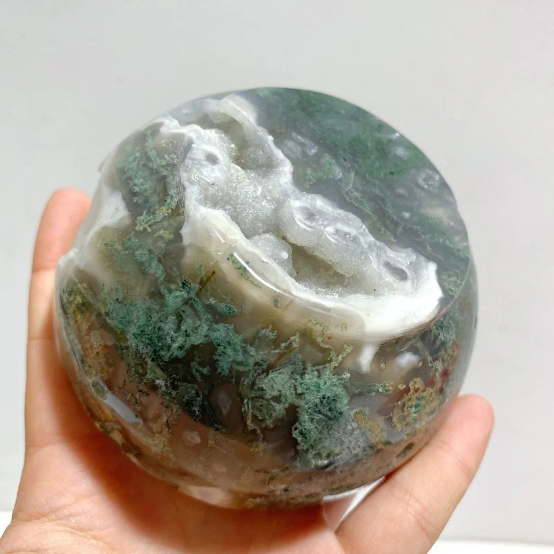 7 Pieces Moss Agate Bowl Carving - Image 6