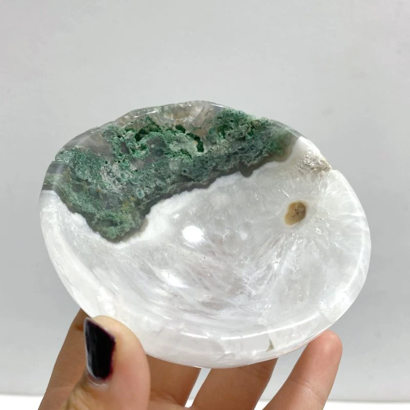 7 Pieces Moss Agate Bowl Carving - Image 2