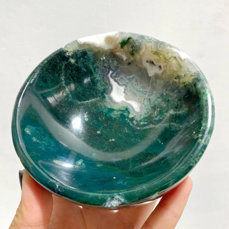 7 Pieces Moss Agate Bowl Carving - Image 3