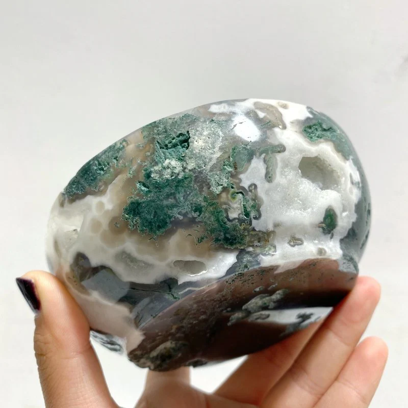 7 Pieces Moss Agate Bowl Carving - Image 4