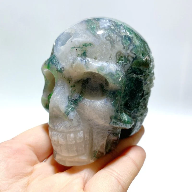 7 Pieces Moss Agate Skull Carving - Image 6