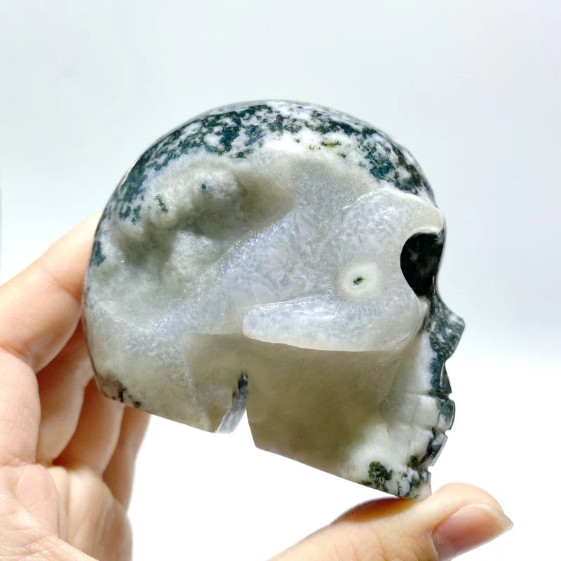 7 Pieces Moss Agate Skull Carving - Image 7
