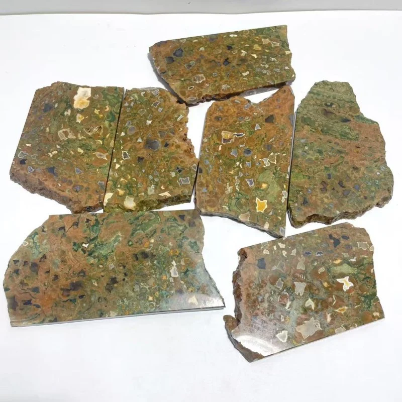 7 Pieces Peacock Eye Rain Forest Jasper Slab