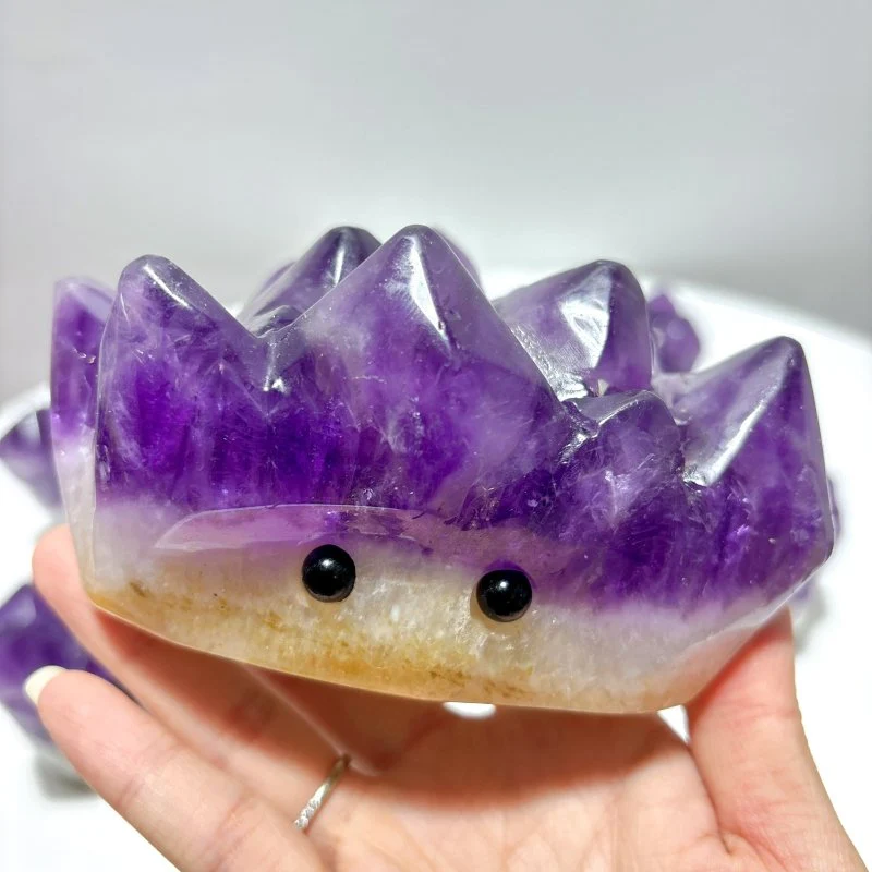 7 Pieces Polished Large Amethyst Teeth Cluster Groot Carving