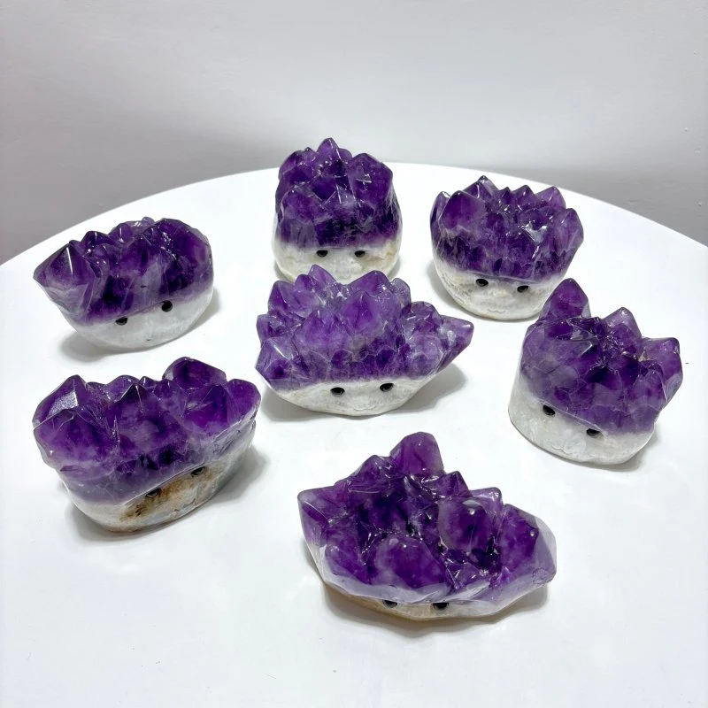 7 Pieces Polished Large Amethyst Teeth Cluster Groot Carving - Image 2