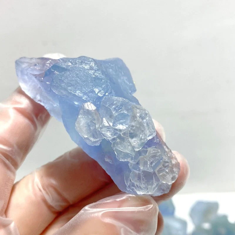 75 Pieces Raw Blue Fluorite Mixed Calcite Specimen - Image 4
