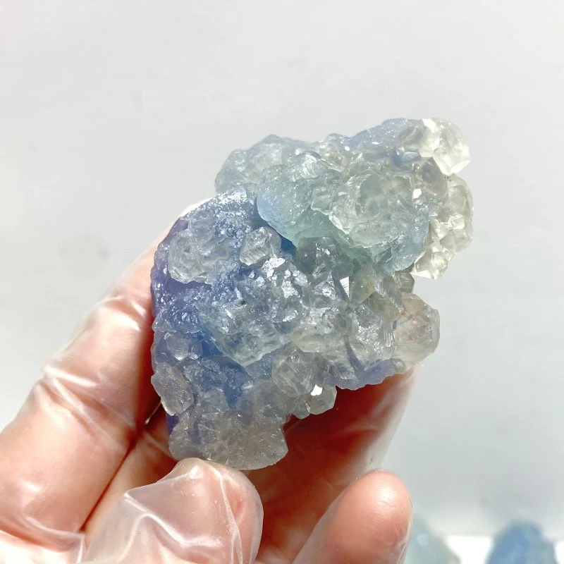 75 Pieces Raw Blue Fluorite Mixed Calcite Specimen - Image 5