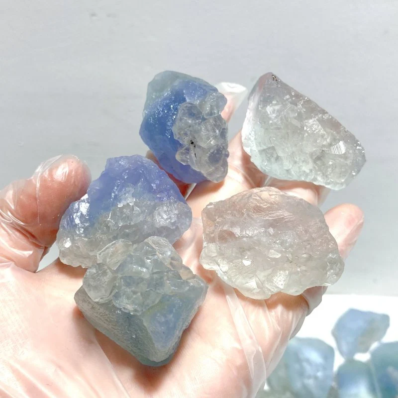 75 Pieces Raw Blue Fluorite Mixed Calcite Specimen - Image 6