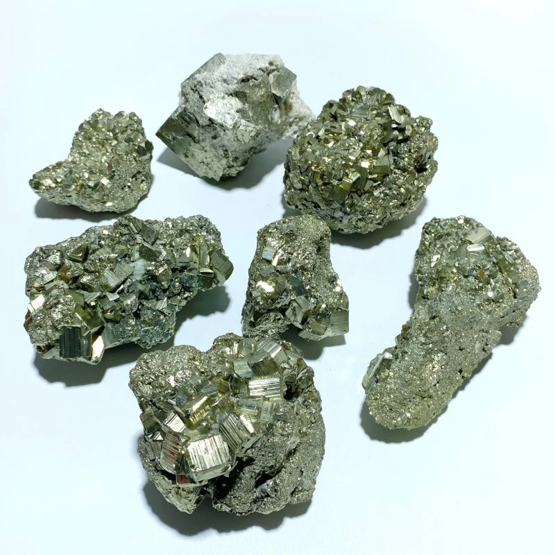 7 Pieces Raw Pyrite Mineral Specimen