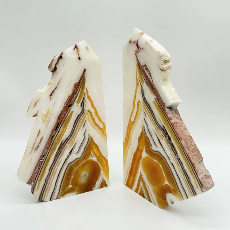 7 Pieces Yellow Calcite Slab Tower Points